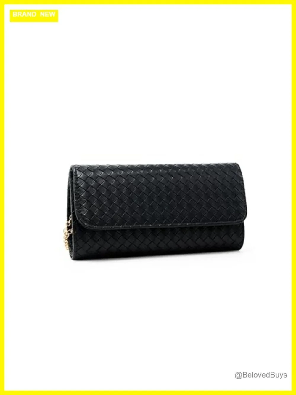 Faux Leather Woven Evening Bag Clutch Crossbody Shoulder Purse